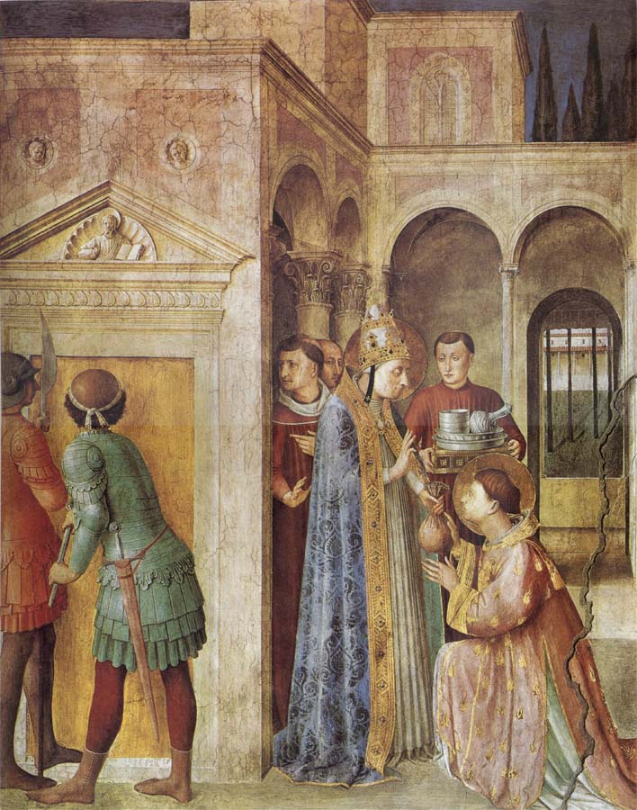 Fra Angelico St Lawrence Receiving the Church Treasures